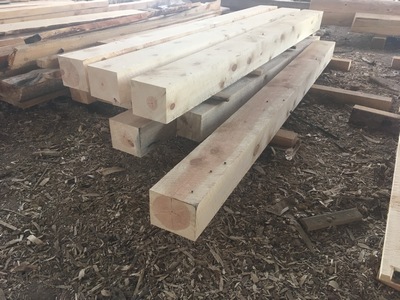 8x8 rough cut lumber beams